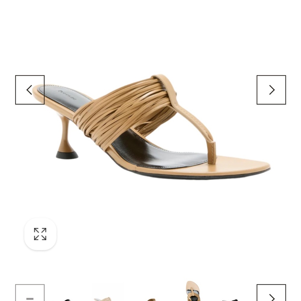 PROENZA SCHOULER Cable T Strap Women’s Tan Strappy Kitten Heel Sandal 37 6.5